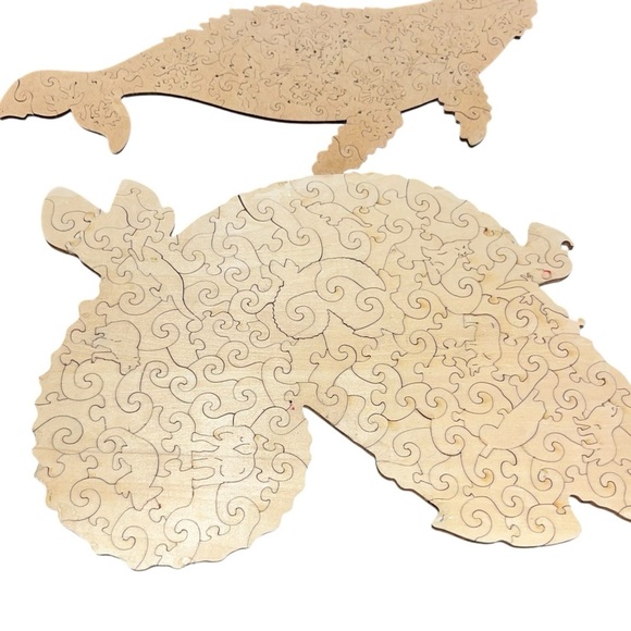 Wood wooden puzzle lot whale chameleon lizard unidragon - Picture 5 of 5